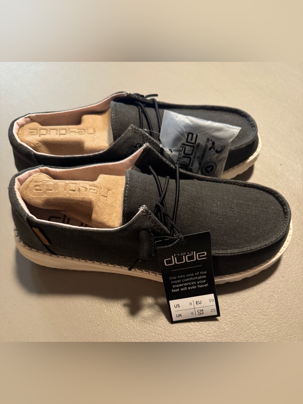 NWT Hey Dude Women’s Off Black Slip-On Shoes Size 8